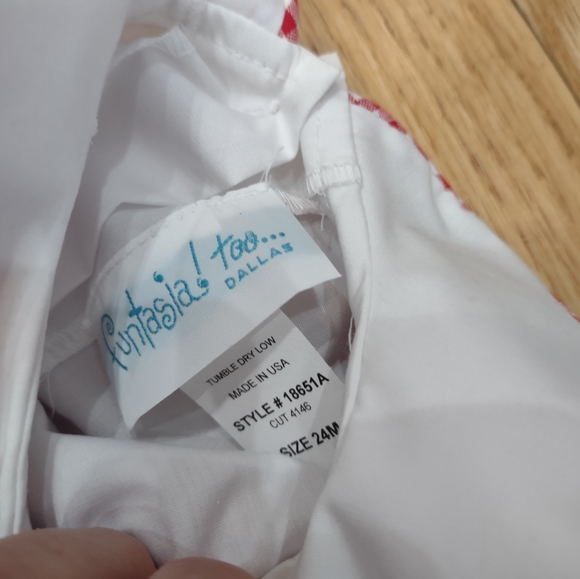 Vintage Christmas embroidered corduroy overalls and collared top 24 mo - Picture 5 of 5